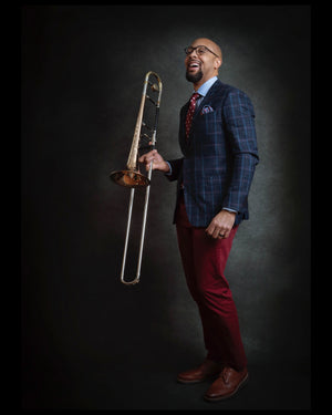 Joseph Jefferson handtekening trombone mondstuk